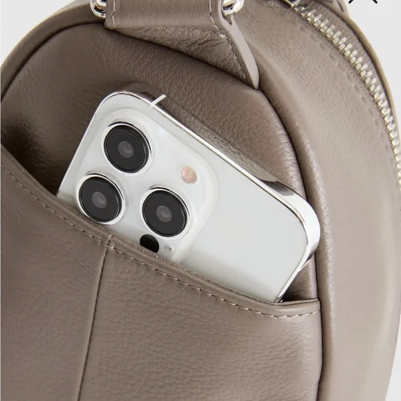 Quince Taupe Leather Shoulder Bag - Picture 9 of 9